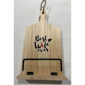 Best Wife Ever Cookbook Stand Holder Wood 15”